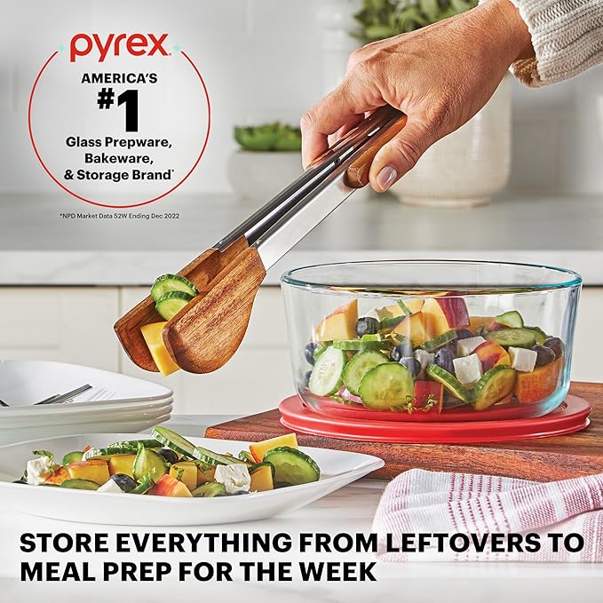 Pyrex Simply Store (9-Pack) Mixed Sized Glass Food Storage Set, Round & Rectangular Containers With Plastic Lids, BPA-Free, Dishwasher & Microwave Safe - Image 5