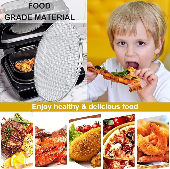 Stainless Steel Splatter Shield compatible for Ninja Foodi FG551, Reusable 6-in-1 Air Fryer Accessories, Indoor Grill Accessories, Fine Mesh Splatter Screen, Ninja Replacement Screen Splash Guard