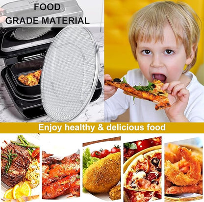 Stainless Steel Splatter Shield compatible for Ninja Foodi FG551, Reusable 6-in-1 Air Fryer Accessories, Indoor Grill Accessories, Fine Mesh Splatter Screen, Ninja Replacement Screen Splash Guard