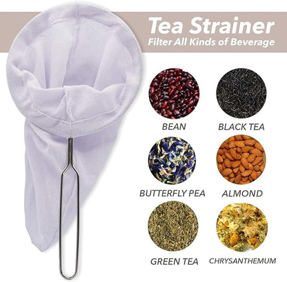 Disposable Tea Filter Bags for Loose Leaf Tea, Unbleached Natural Paper Drawstring Tea Bags, Plastic-Free Tea Infuser Bags for Herbal Tea, Coffee & Spices Size 5.5 Inches