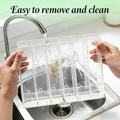 10''Straw Storage for Cabinet Door with Tumbler Straw Organizer,Large Straw Holder with Washable Sticky Reusable Cup Lid Holder,Water Bottle Accessories Organizer for Kitchen (White)