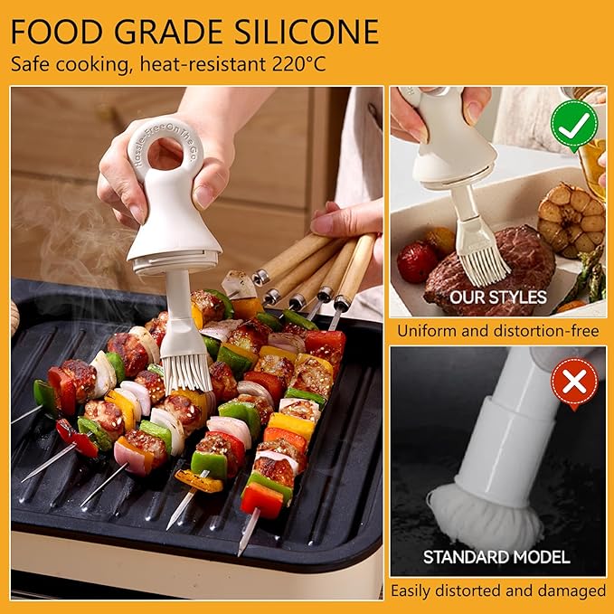 2-in-1 Oil Brush Bottle with Silicone Brush Head, Borosilicate Glass Oil Dispenser for BBQ, Grilling & Cooking, Leak-Proof & No Drip Design, Perfect for Outdoor Camping & Home Kitchen