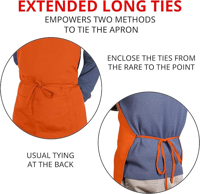 Utopia Kitchen 10 Pack Bib Apron Adjustable with 2 Pockets, Water and Oil Resistant, Cooking Kitchen Chef Apron for Women Men - Image 6