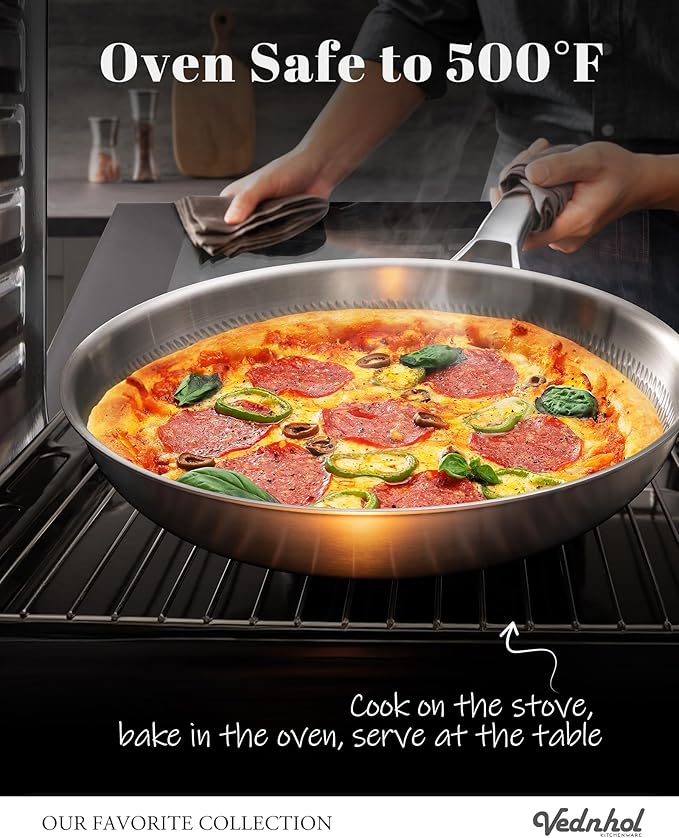 Titanium Pan, 12 Inch Pure Titanium Hammered Pro frying pan with Lid, Non-Toxic Skillet for Cooking, PFAS/PFOA/PTFE Free Cookware, Dishwasher&Oven Safe, Kitchen Induction Compatible - Image 7