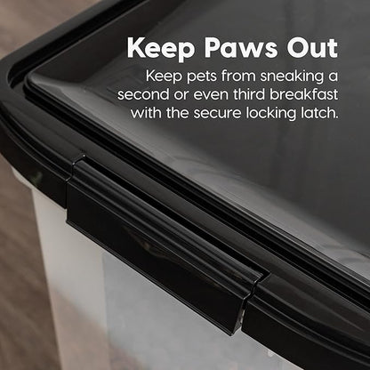 IRIS USA Airtight Dog Food Storage Container, WeatherPro, Up to 10 lbs, for Dog Cat Bird and Other Pet Food Storage Bin, Keep Fresh, Translucent Body, Made in USA, Clear/Black - Image 6