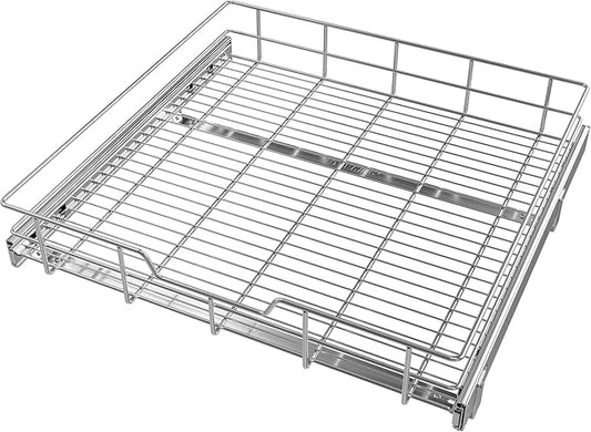 Pull Out Cabinet Organizer 24" W X 22" D, Slide Out Drawers For Kitchen Organizers and Storage, Pull Out Drawers For Cabinets Capacity Heavy Duty Caddy, Cabinet Shelves Chrome-Plated, Bathroom Pantry by STORKING