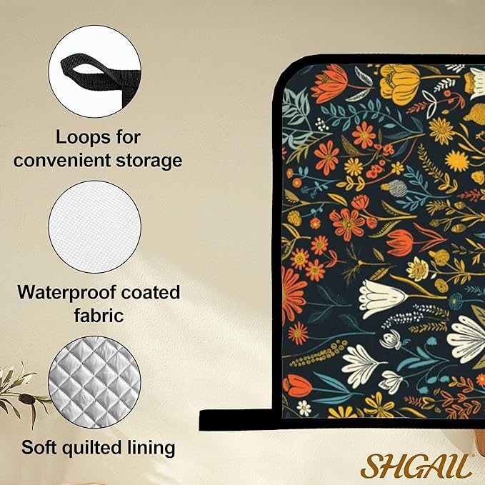 Vintage Flowers Oven Mitts and Heat Resistant Pads - Heat Resistant Gloves Potholder Set of 4 for Cooking, BBQ, Gifts for Women