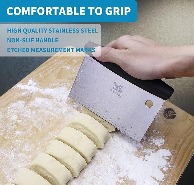 MSY BIGSUNNY Dough Scraper Baking Pastry Cutter Good Grip Pastry Scraper Chopper Stainless Steel Dough Cutter - Image 2