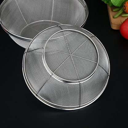 Fine Mesh Strainer for Kitchen, 5 Quart Stainless Steel Colander Bowl for Pasta, Rice, Fruit, Metal Net Baskets with Resting Base - Strain, Drain, Rinse