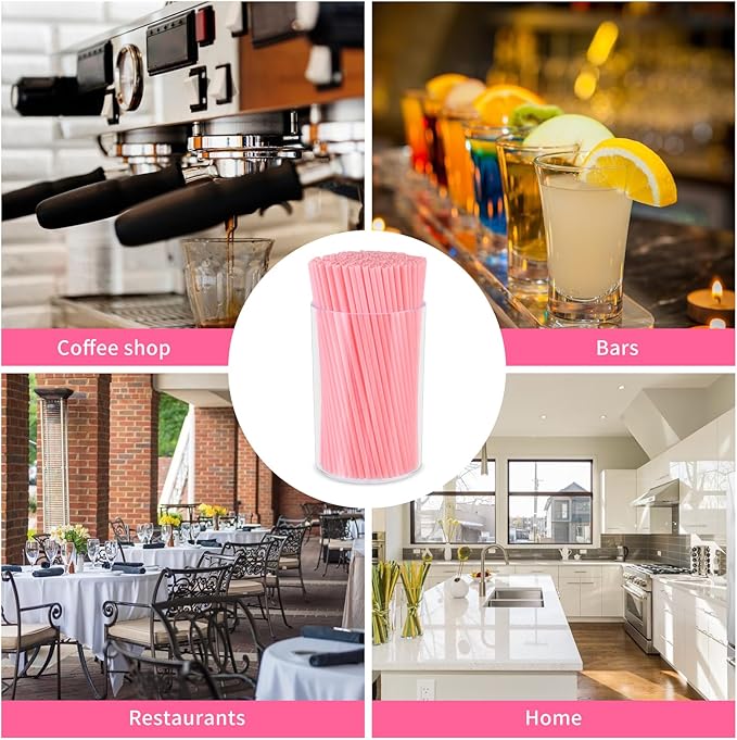 500 Pcs Pink Coffee Stir Sticks Set Coffee Stirrers Holder Acrylic Stir Stick Holder Bar Straws Cocktail Straws Drink Stirrers for Coffee Bar Cocktail Milk Tea Restaurant Home Kitchen Party Supplies - Image 4