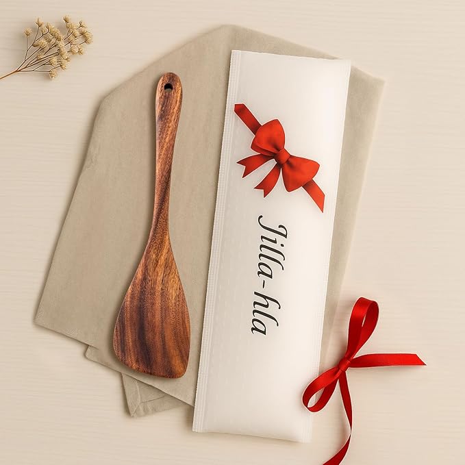 Jilla-hla Wooden Spatula Nonstick Turner Acacia Wood, Left Long Handle Flat Frying Spatulas Handmade for Kitchen Gifts, Ideal Cookware Utensils for Cooking Eggs, Fish, Pancakes - Image 7
