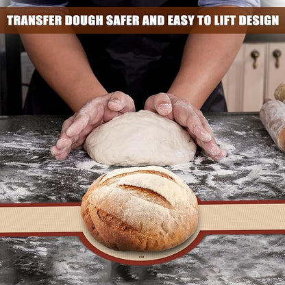Silicone Bread Sling for Dutch Oven, Non-Stick & Easy to Clean Bread Baking Mat Set, 2 Pcs Reusable Bread Sling with Long Handle to Transfer Sourdough (Red, 2PCS Round) - Image 6
