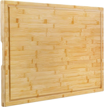 Utoplike Extra Large Cutting Board for kitchen, 30 x 20 Inch Bamboo Chopping Boards, Wood Stove Top Cover, Over the Sink Butcher Block with Juice Groove for Turkey, Meat, Vegetables, BBQ, 1"Th