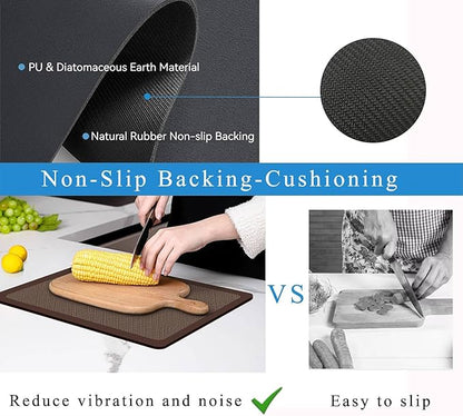 Dish Drying Mat for Kitchen Counter,Drying Mat for Dish Rack,Absorbent Hide Stain Rubber Mat,Coffee Mat, Kitchen Counter Mat (Brown Style, 17"x31.5") - Image 6