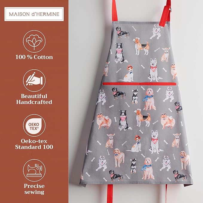 Maison d' Hermine 100% Cotton Apron for women with Pocket Kitchen Chef Apron for Men Cooking Mothers Day Gifts - Image 2