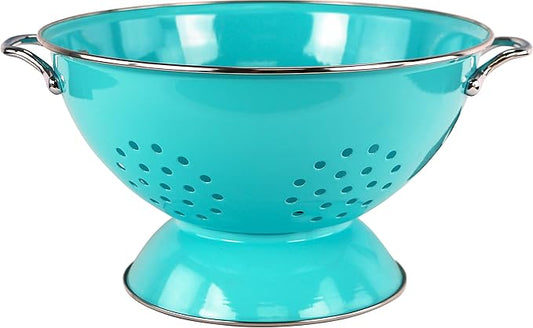 Calypso Basics by Reston Lloyd Powder Coated Enameled Colander, 5 Quart, Turquoise