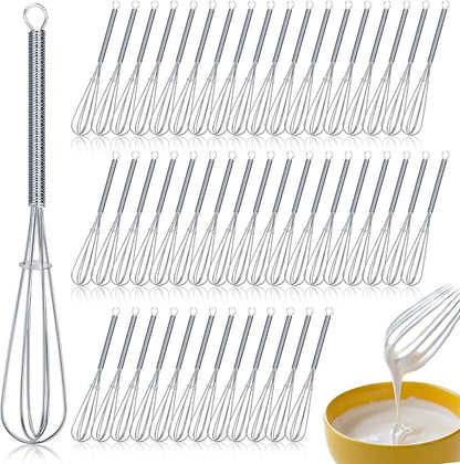 Baderke 50 Pcs Mini Whisk Bulk Small Whisks for Cooking 304 Stainless Steel Tiny Whisk for Baking, Whipping, Beating Eggs, Mixing Sauces, Blending Ingredients (6 Inch) by Baderke