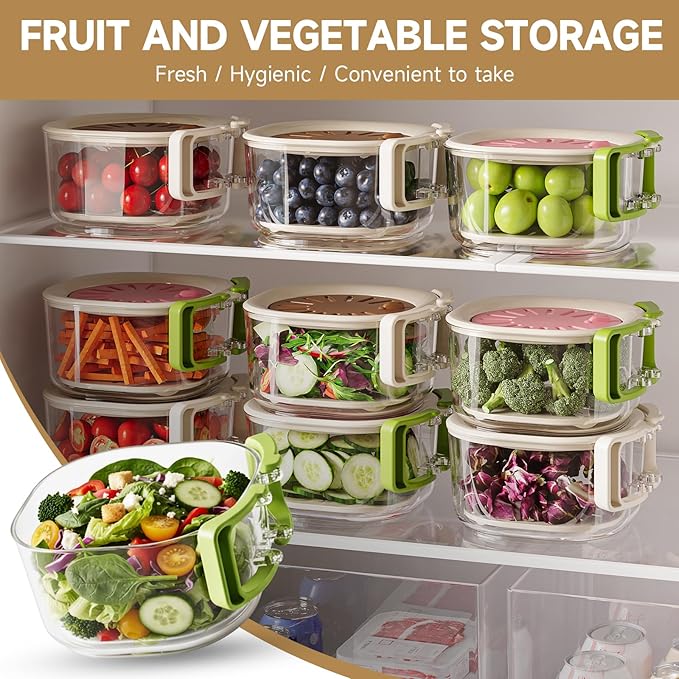 Fruit Vegetable Washing Bowl with Strainer, Multifunctional Produce Washer, Berry Container, Lettuce Keeper for Fridge Refrigerator Organization, Portable Strainers and Colander for Kitchen - Image 4