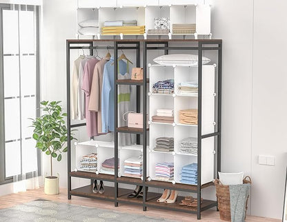 HOMIDEC Closet Organizers and Storage, 16 Cube Storage Organizer, Closet Organizer Bookshelf Cubes Shelves for Clothes, Bedroom, Kids Room, Bathroom, Wardrobe, Garment Racks, White - Image 9