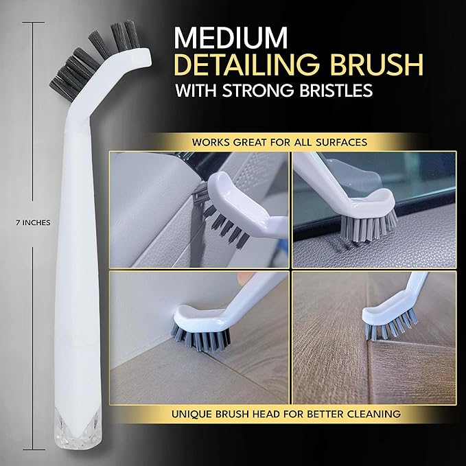 Grout Cleaning Brush Set (4 Pcs) Heavy Duty Hand Grout Scrub Brush & Detail Cleaning Brush Set for Baseboards,Floor, Corners, Shower, Bath Tub & Tiles - Image 4