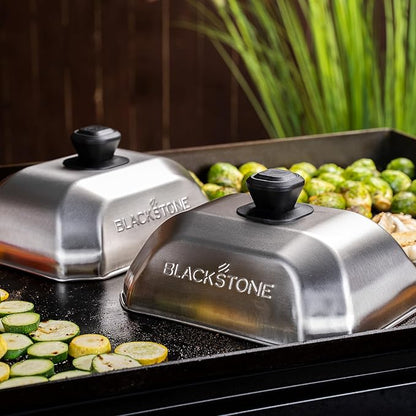 Blackstone 5207 Rectangle Basting Cover Small 2-Pack Griddle Accessories, Stainless Steel, Cheese Melting Dome and Steaming Cover, Best for Use on Flat Top Griddle Grill Cooking Indoor or Outdoor - Image 2