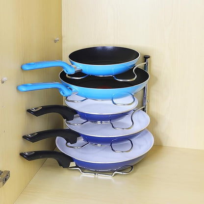 Simple Houseware Cabinet Pantry Pot and Pan Organizer Holder Rack, Chrome - Image 4