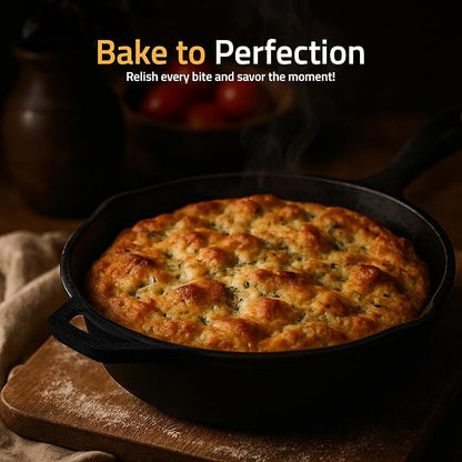 Utopia Kitchen Premium Cast Iron Skillets 12 Inch, Chef's Pan, Pre-Seasoned Frying Pan, Stovetop, Oven, Campfire and Grill Large Skillet, Even Heat Distribution Multipurpose Cast Iron Pan - Black - Image 8