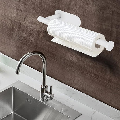 DEKAVA Under Cabinet Wall Mount Paper Towel Holder, Self-Adhesive Bar, Stainless Steel 13 inch (White, 1) - Image 4