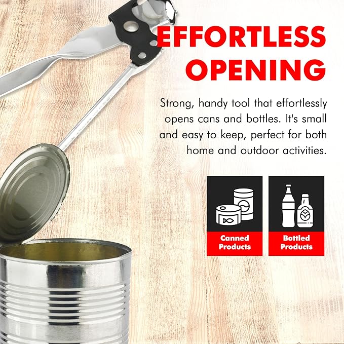 Chef Craft Select Can Opener with Bottle Opener, 7 Inch, Chrome, Nickle Plated - Image 3