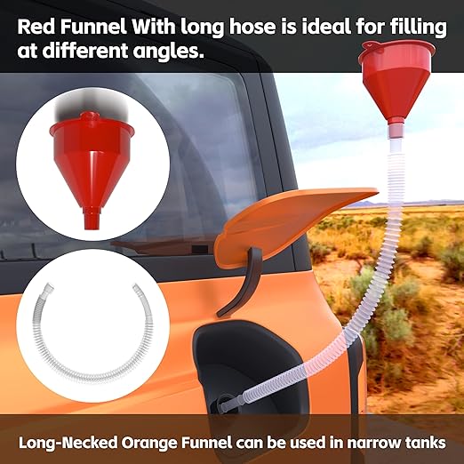 KJE 19 Pcs Automotive Funnel Set, Spout Replacements, Plastic Wide Mouth Transmission Funnels, Flexible Oil Funnel Kit for Automotive Use - Image 6