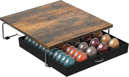 DecoBrothers Supreme Vertuoline Drawer, Holds with 30 Big or 60 Small Vertuoline Pods, Rustic Brown - Image 8
