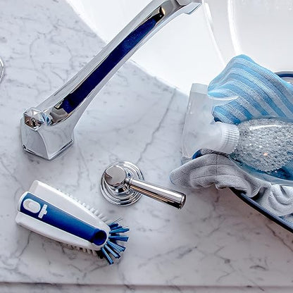 Unger Multi-Purpose Counter and Fixture Scrub Brush, Non-Slip Small Household Cleaning Supplies, Removes Dirt and Grime from Bathroom Sinks, Kitchen Countertops, and Faucets - Image 6