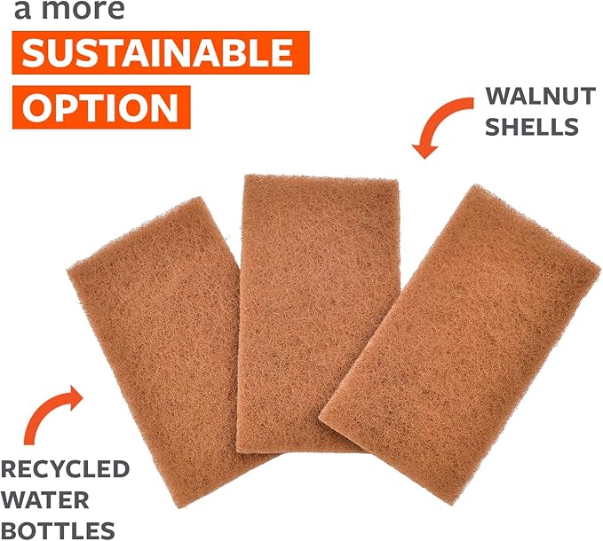 Full Circle Neat Nut, Walnut Scour Pads – Pack of 8 – Powerful, Non-Scratch Dish Scrubber Made with Plant-Based & Recycled Materials, Safe for Nonstick - Image 2