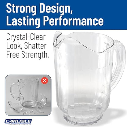 Carlisle FoodService Products Versapour Clear Pitcher Tall Pitcher for Restaurants, Catering, Kitchens, Plastic, 60 Ounces, Clear - Image 7