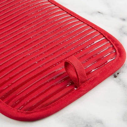 KITCHENAID Quilted Cotton Terry Cloth Oven Mitt, Pot Holder, Kitchen Towel 4-Pack Set, Heat Resistant, Silicone Grip, Gift Set, Passion Red, 16"x26", 7"x13" & 7"x10" - Image 6