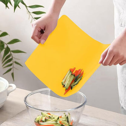 WK Flexible Plastic Cutting Boards for Kitchen Set of 3, Non slip Cutting Mats, Colorful Thin Cutting Sheets for Meat, BPA Free, Dishwasher Safe - Image 6