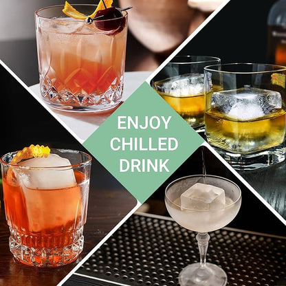 Large Ice Cube Trays for Whiskey: GGOW Big Silicone Ice Cube Trays - Huge Square Ice Cubed Tray for Whisky and Cocktail - Image 6