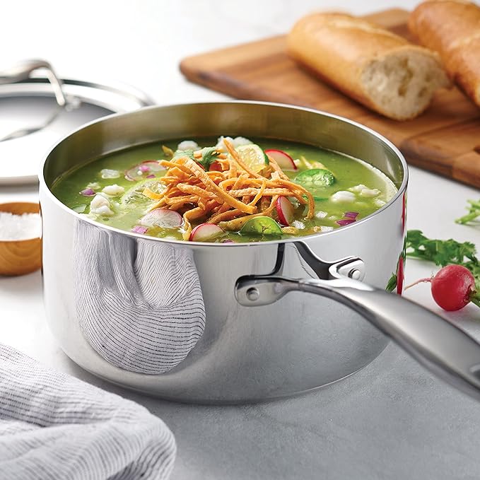 Tramontina Signature Tri-Ply Clad Stainless Steel 3-Quart Sauce Pan with Lid, Induction-Ready, Dishwasher-Safe, NSF-Certified, Made in Brazil - Image 3