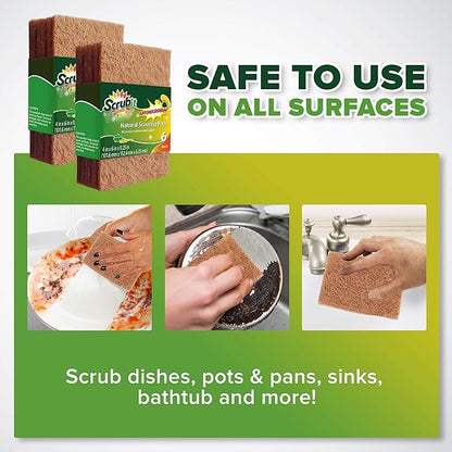 SCRUBIT Natural Scouring Pads (12 Pack) - Eco Friendly Scrubbing Pads for Kitchen Cleaning, Dishes, and Pots - Non-Scratch Kitchen Scrubbers - 100% Natural Sisal Fibers (12 Pack) - Image 6