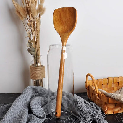 FJNATINH Wooden Spatula with Long Handle for Cooking Kitchen Cookware - Image 5