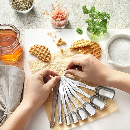 Spring Chef Stainless Steel Measuring Spoons Set of 13 with Leveler, Metal Teaspoon & Tablespoon Measuring Spoons for Cooking & Baking, Fits in Spice Jars, Kitchen Gadgets for Dry & Liquid Ingredients - Image 4