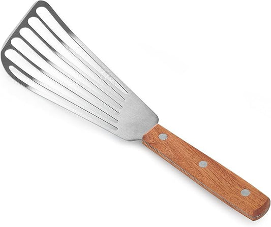 New Star Foodservice 43068 Wood Handle Fish Spatula, 6.5" Blade, Silver by NewStarFoodservice