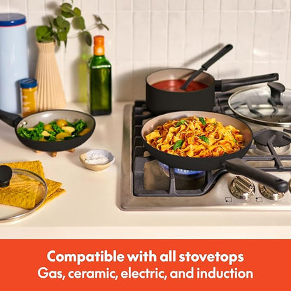 bella 21 Piece Kitchen Set with EverGood™ Ceramic Nonstick Coating​, Dishwasher & Oven Safe, All Stovetops Compatible, Tempered Glass Lids & Cool Touch Handles, Black - Image 8
