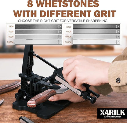 Portable Folding Adjustable Knife Sharpener – Includes 2 Diamond Sharpening Stone Sets (240#–2000# & 320#–3000#) for Pocket, Hunting, Kitchen & Serrated - Image 3