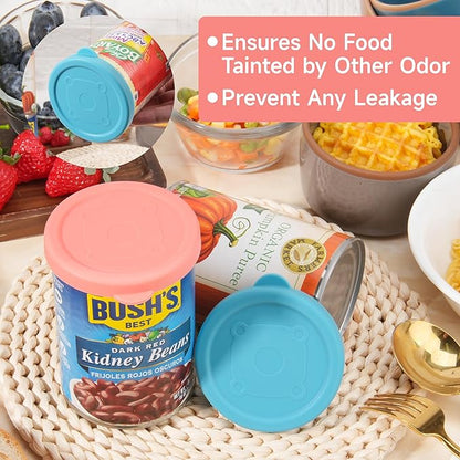 4PCs 3-inch/7.5cm Silicone Can Lids for Chef Boyardee | Van Camp's | Goya | Bush's Best | Farmer's Market Can, Can Cover for Canned Good, Can Toppers, Freezer Dishwasher Safe (Can NOT Included)