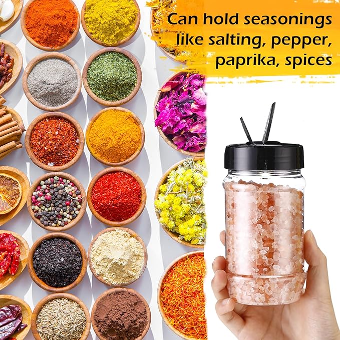 Mimorou 30 Pack Plastic Spice Jars with Shaker Lids Clear Seasoning Containers Spice Bottles for Kitchen Storing Spice Herbs Seasoning Powders (Oval Shape,12.2 oz) - Image 4