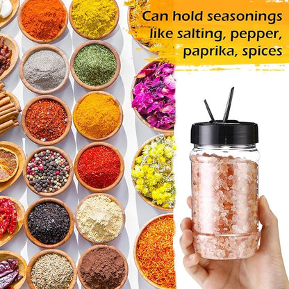 Mimorou 30 Pack Plastic Spice Jars with Shaker Lids Clear Seasoning Containers Spice Bottles for Kitchen Storing Spice Herbs Seasoning Powders (Oval Shape,12.2 oz) - Image 4