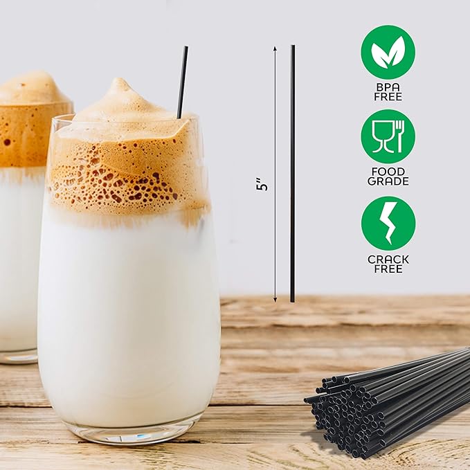 Coffee Stirrers Sticks, Disposable Plastic Drink Stirrer Sticks, 1000 Stirrers, Use It As A Coffee Straws Or A Cocktail Mixers (Black, 5-Inch (Pack of 1) - Image 5