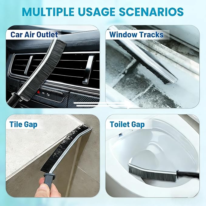 15Pcs Crevice Cleaning Brush Set, Hard Bristle Scrub Brushes Tools for Deep Cleaning Gap,Window Groove Cleaning Brush for Sliding Door Sill Tile Lines Shutter Corner Sink Teapot Bottle (1 Set) - Image 2