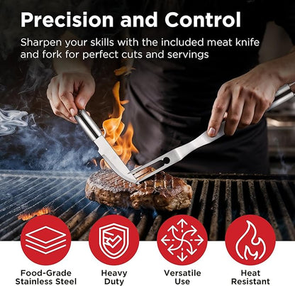 Kaluns BBQ Accessories, Complete Grill Set Dad Gifts for Fathers Day, 40 Pcs Premium Heavy Duty Stainless Steel Barbecue Grill Accessories for Outdoor Grill Gifts for Men